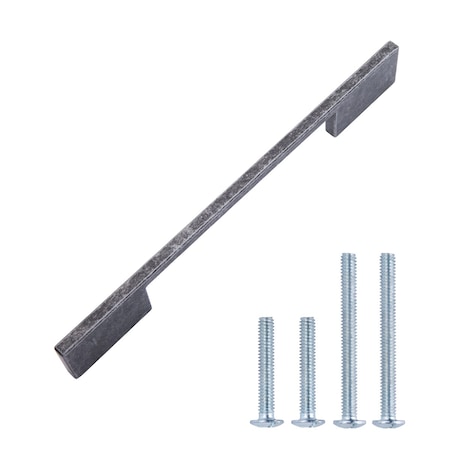 South Main Hardware Wide Modern Die Cast Cabinet Handle, 6.3" center to center, Antique Silver, 10PK SH198-AS-10